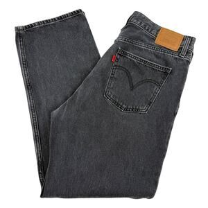 Levi's Dad Jean Gray Black Wash Straight Leg Denim Relaxed Jeans 31x30 90s Y2K